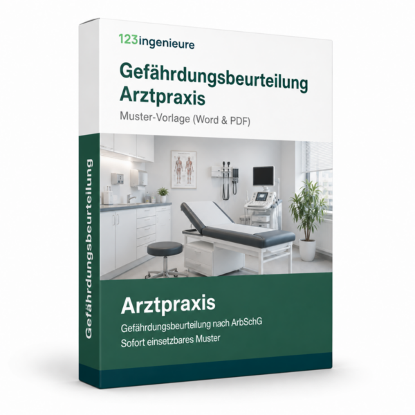 Gefährdungsbeurteilung Arztpraxis – Muster, Vorlage, Word und PDF für die rechtssichere Dokumentation.