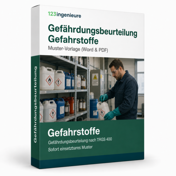 Gefährdungsbeurteilung Gefahrstoffe – Muster, Vorlage, Word und PDF für den sicheren Umgang mit Gefahrstoffen.