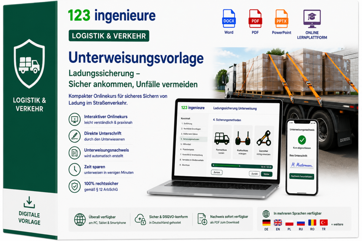 Ladungssicherung Unterweisung online Schulung