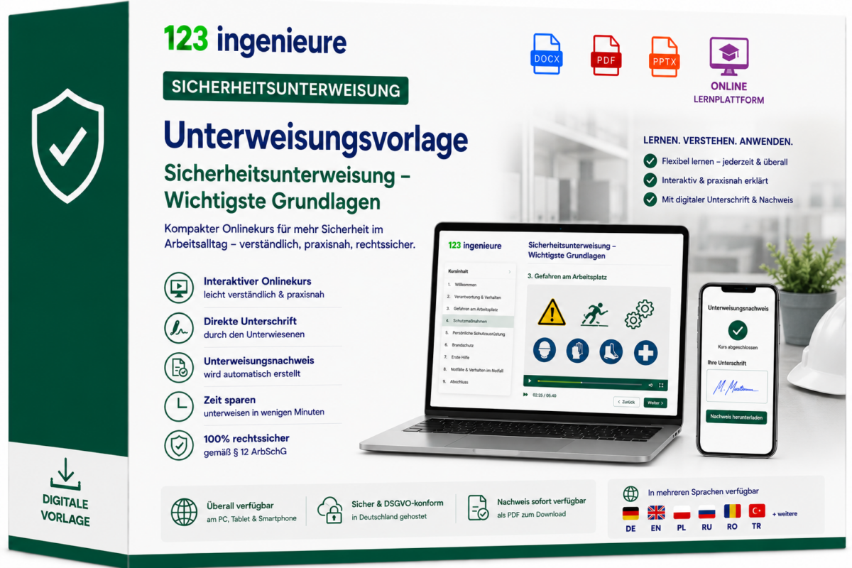 Sicherheitsunterweisung Arbeitsschutz Unterweisung online wichtige Grundlagen