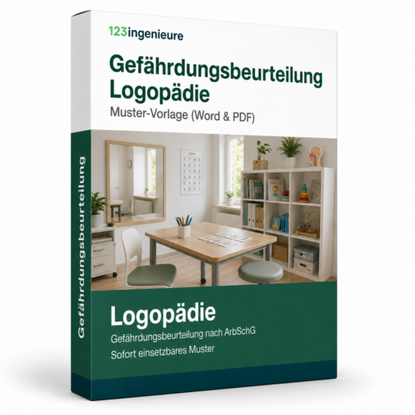 Gefährdungsbeurteilung Logopädie – Muster, Vorlage, Word und PDF für die rechtssichere Dokumentation.