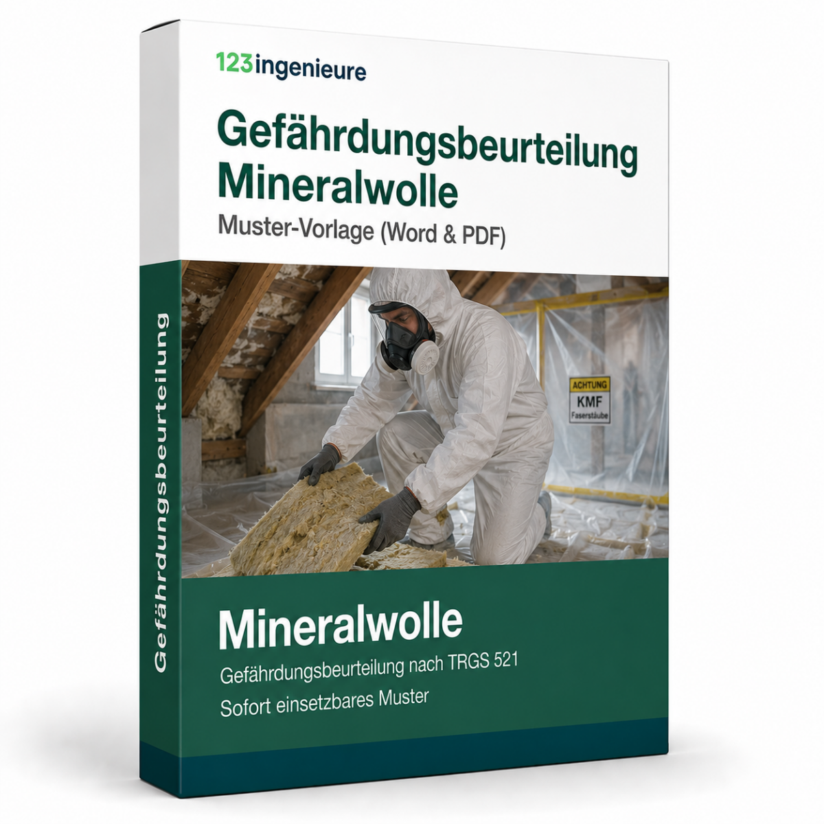 Gefährdungsbeurteilung Mineralwolle – Muster, Vorlage, Word und PDF nach TRGS 521 für Sanierungsarbeiten.