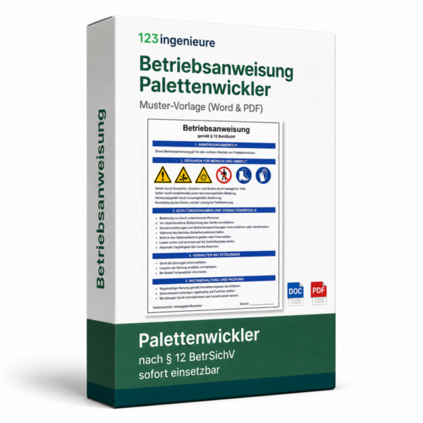 Betriebsanweisung Palettenwickler Muster Vorlage als Word und PDF