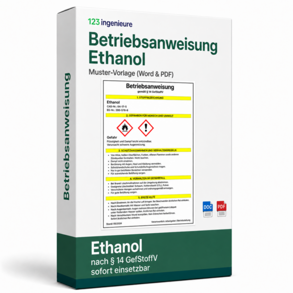 Betriebsanweisung Ethanol Muster Vorlage als Word und PDF
