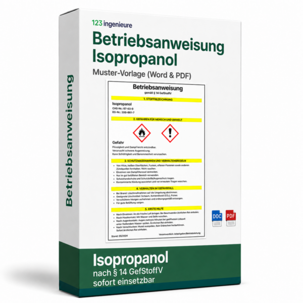 Betriebsanweisung Isopropanol Muster Vorlage als Word und PDF