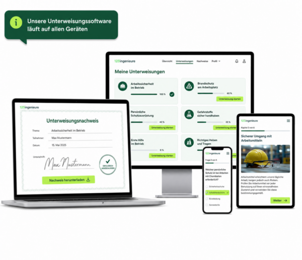 Unterweisungssoftware online auf allen Geräten mit digitalem Unterweisungsnachweis und Unterschrift