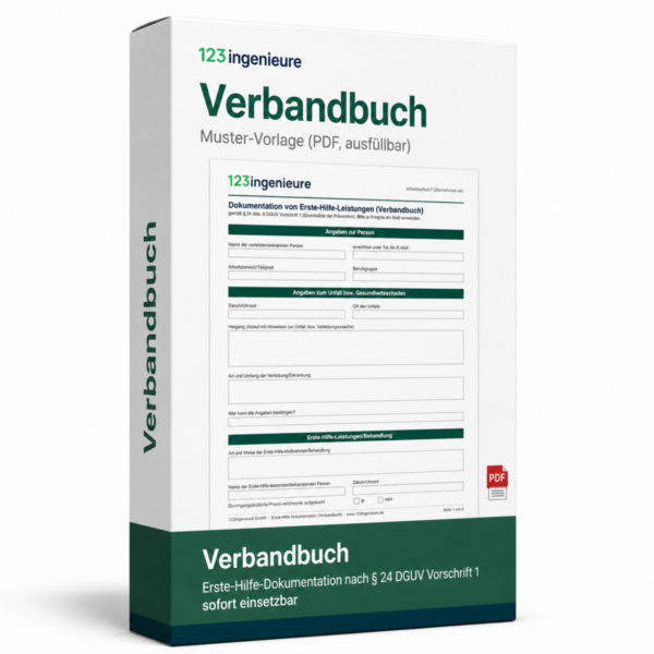 Verbandbuch Vorlage für Erste-Hilfe, ausfüllbares Muster als PDF zur rechtssicheren Dokumentation