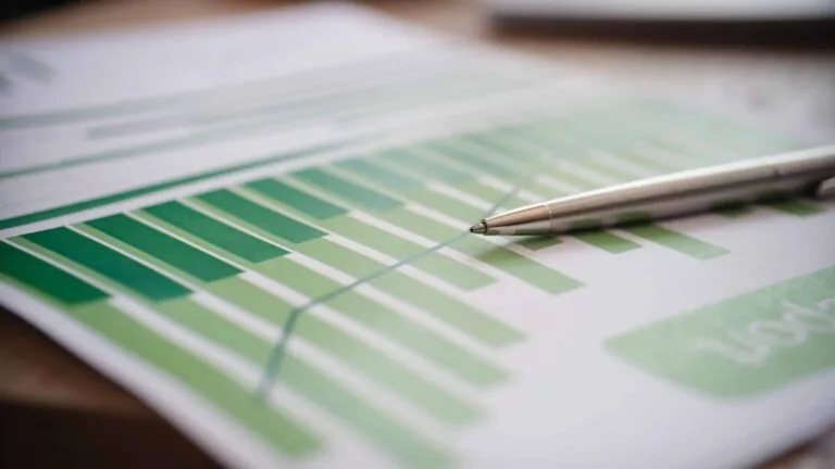 Bericht mit Diagrammen und Stift